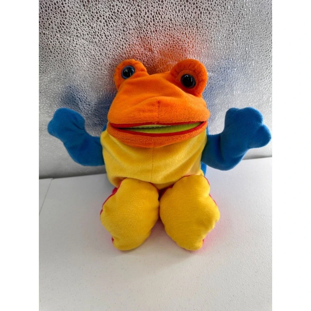 Commonwealth Colorful Plush Frog Toy Hook‎ Loop Mouth Bright Multicolor Design